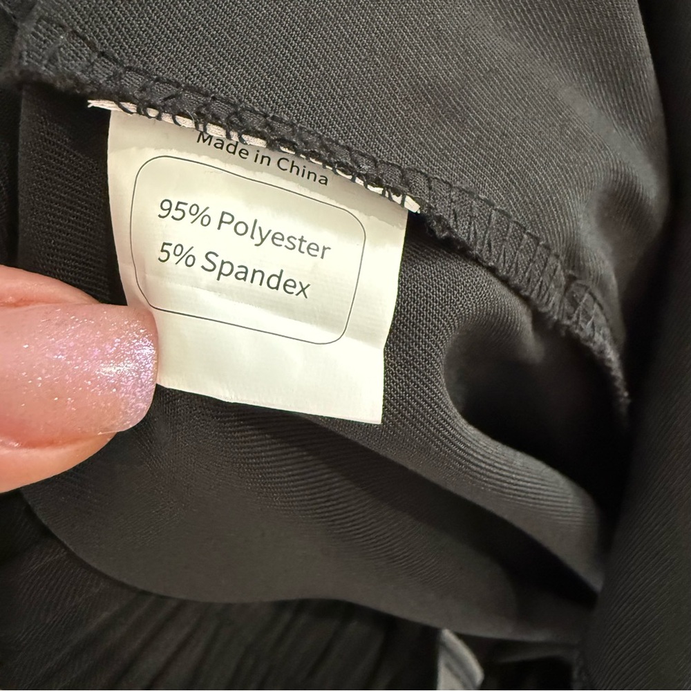 Daceslon Small Black Wide Leg High Rise Dress Pants Elastic Waist - Picture 4 of 4